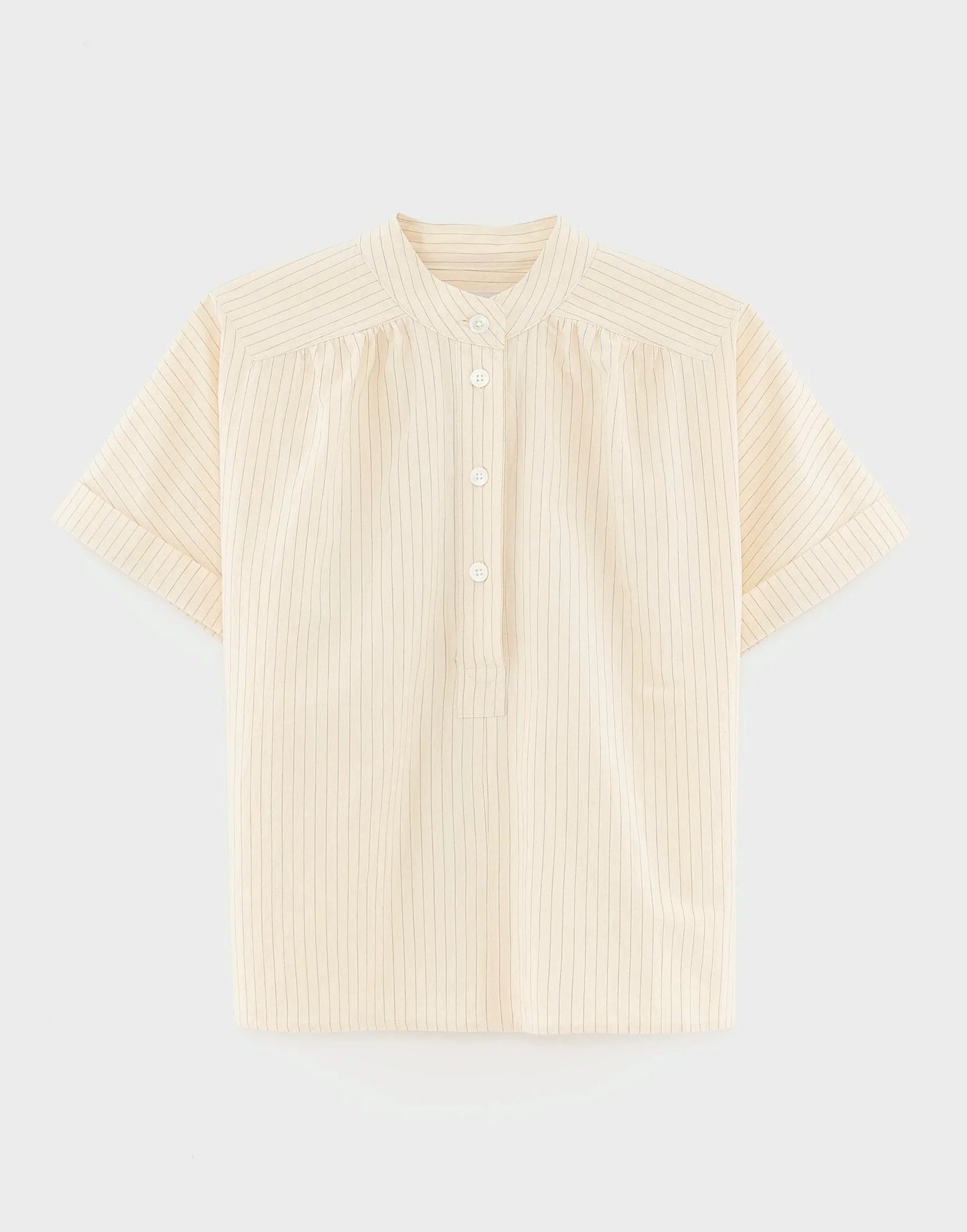 Bellerose Pear Short-sleeve Blouse Ecru-Storm