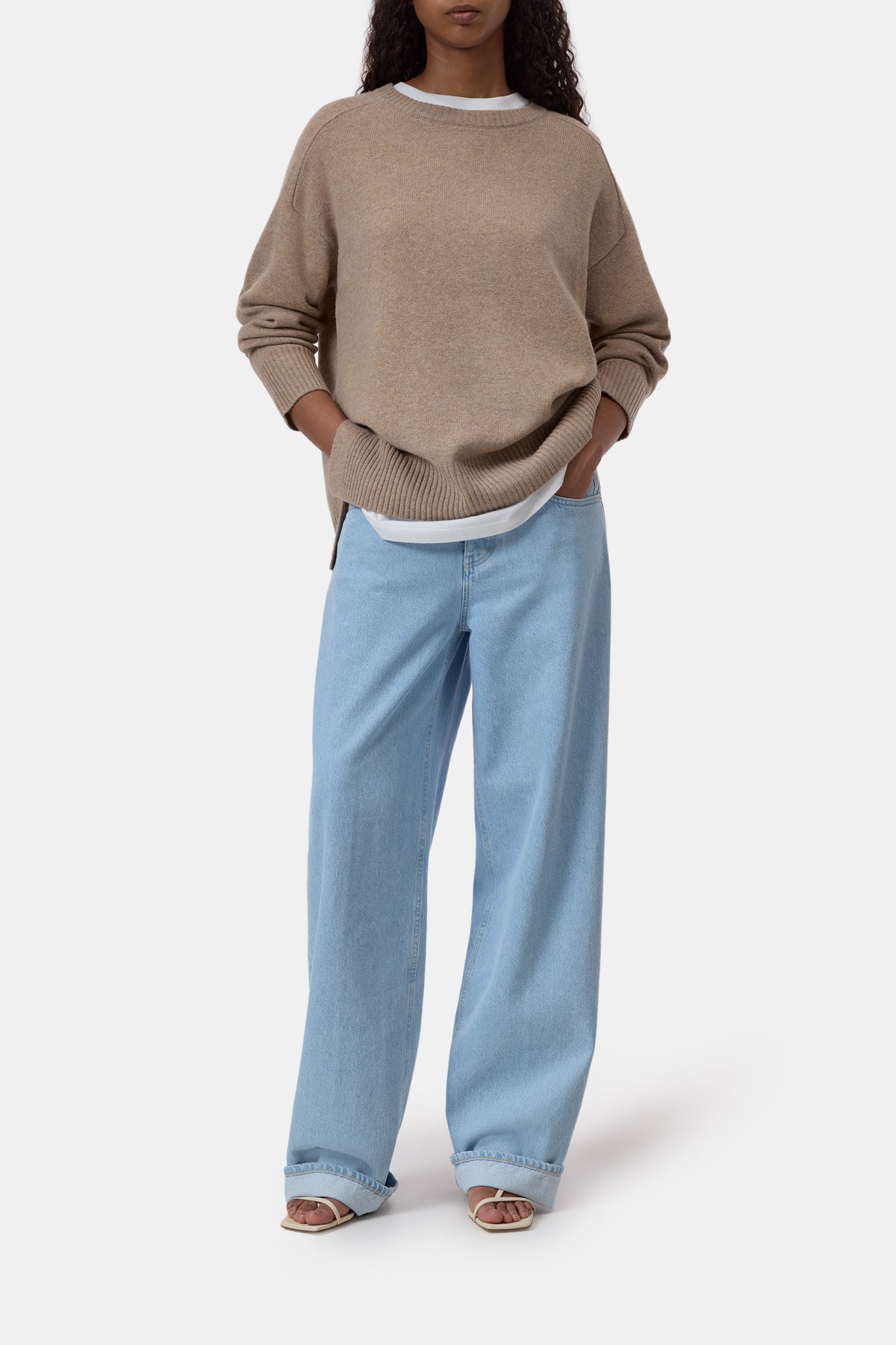 Closed Pure Wool Crewneck Knit Hazel Beige