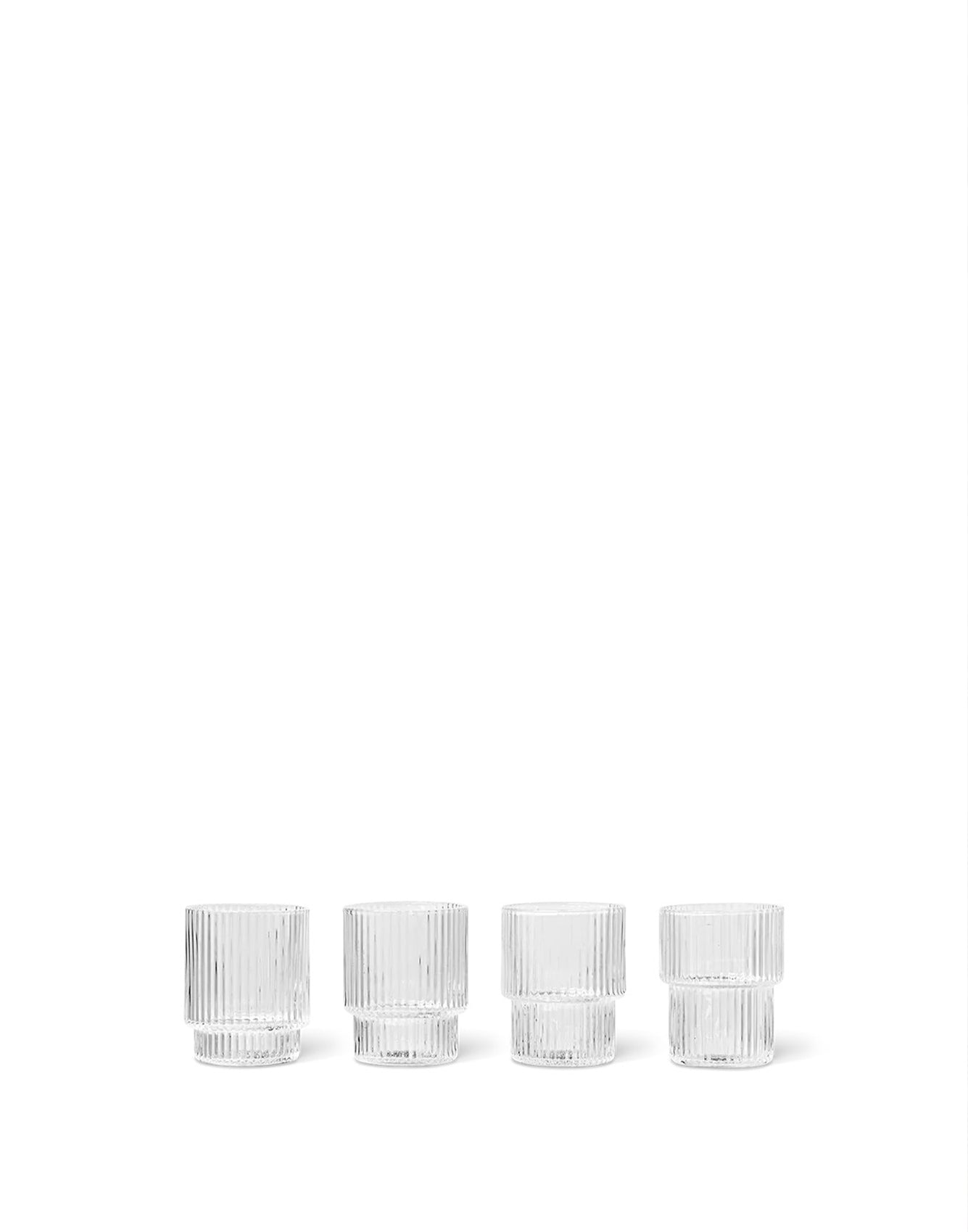 Ferm Living Ripple Low Glasses - Set of 4 Clear