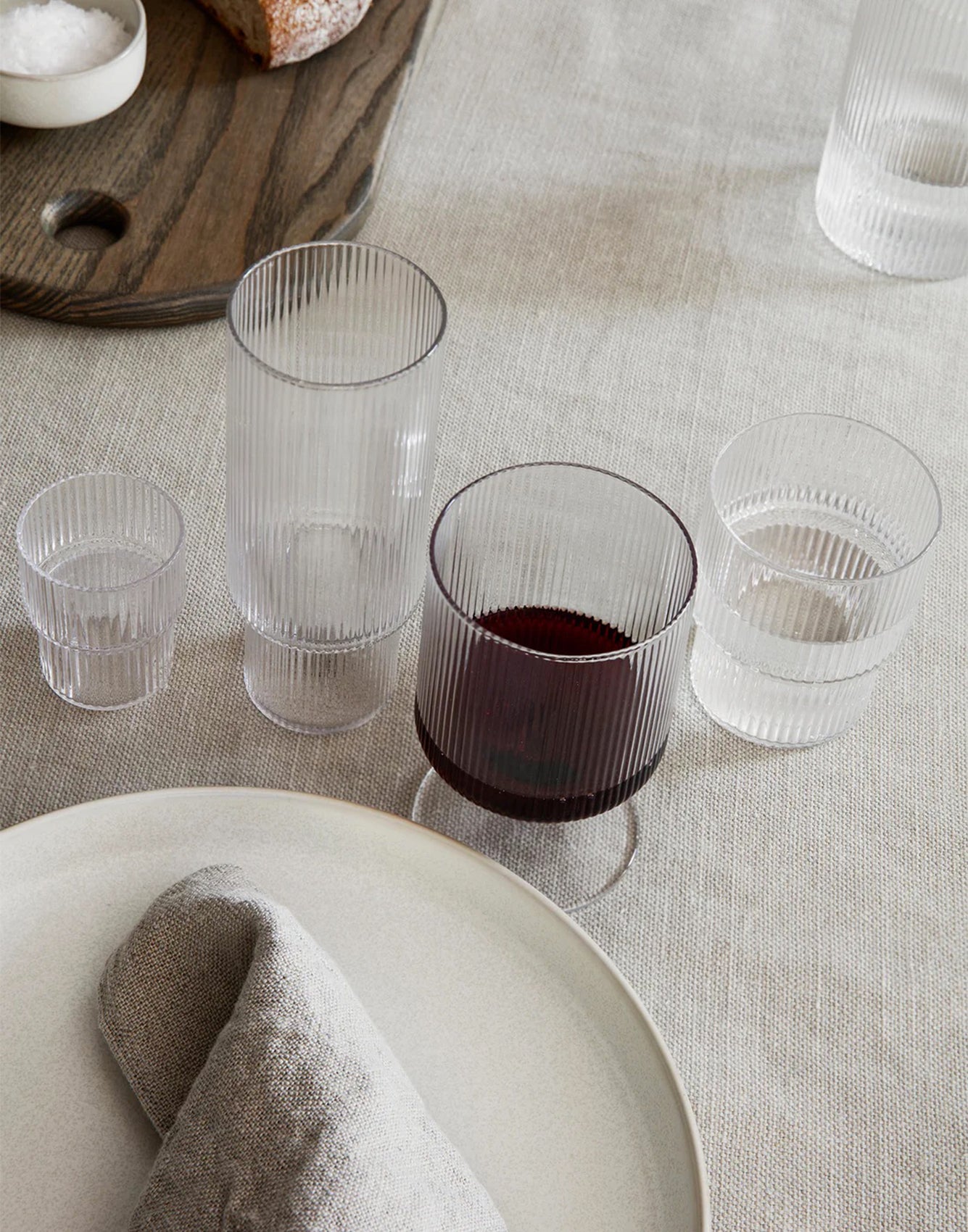 Ferm Living Ripple Low Glasses - Set of 4 Clear