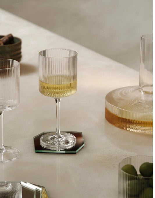 Ferm Living Ripple White Wine Glasses - Set of 2