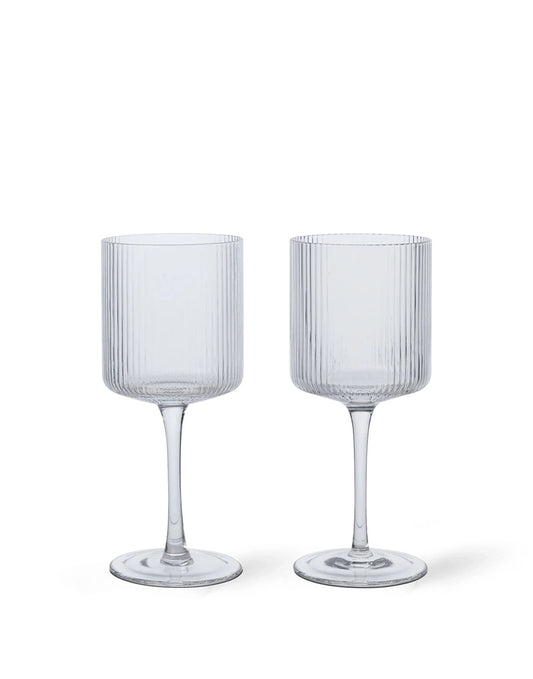 Ferm Living Ripple White Wine Glasses - Set of 2