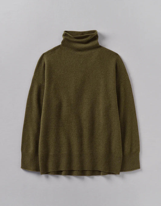 Toast Roll Neck Wool Cashmere Sweater Olive