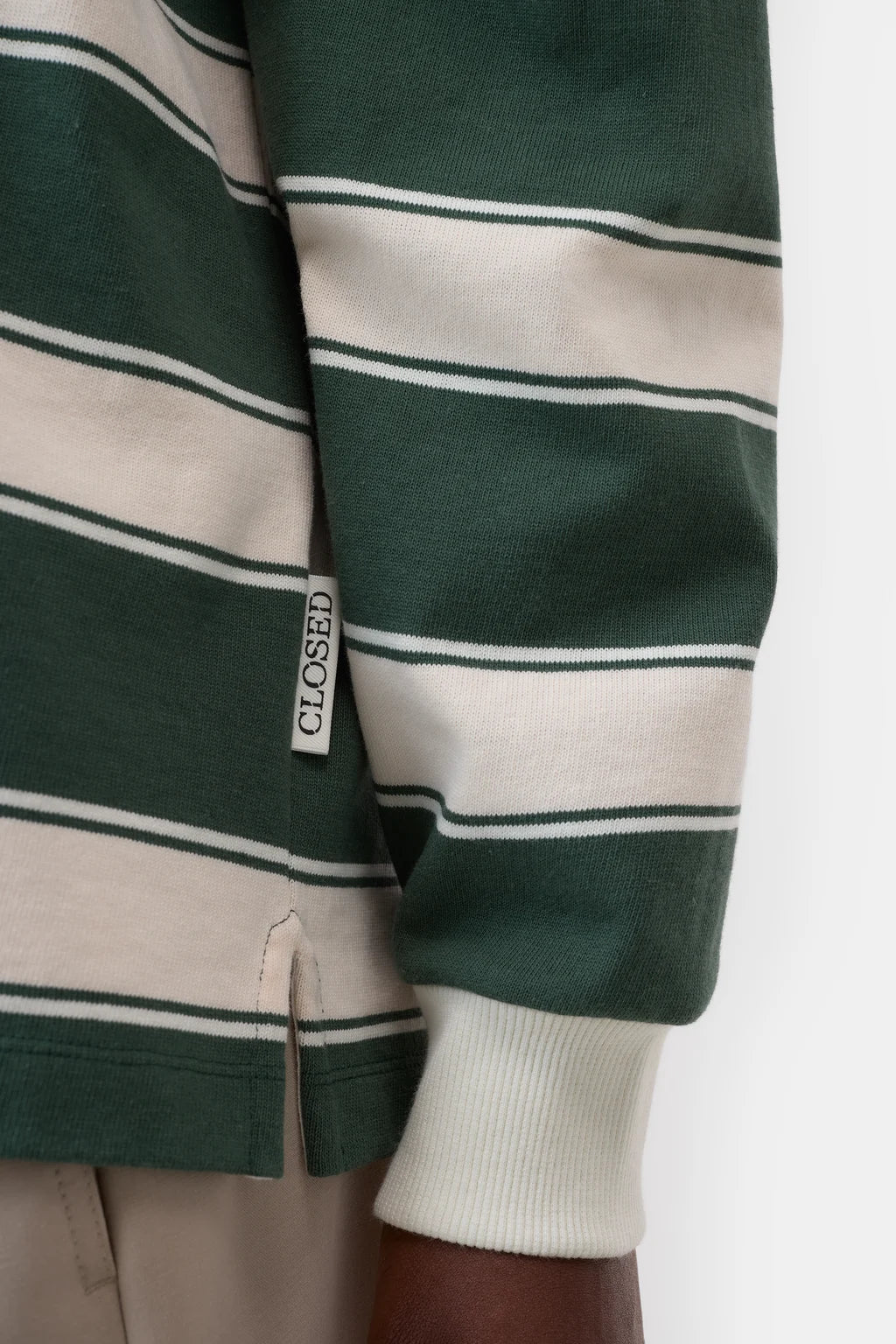 Closed Striped Rugby Shirt Royal Green