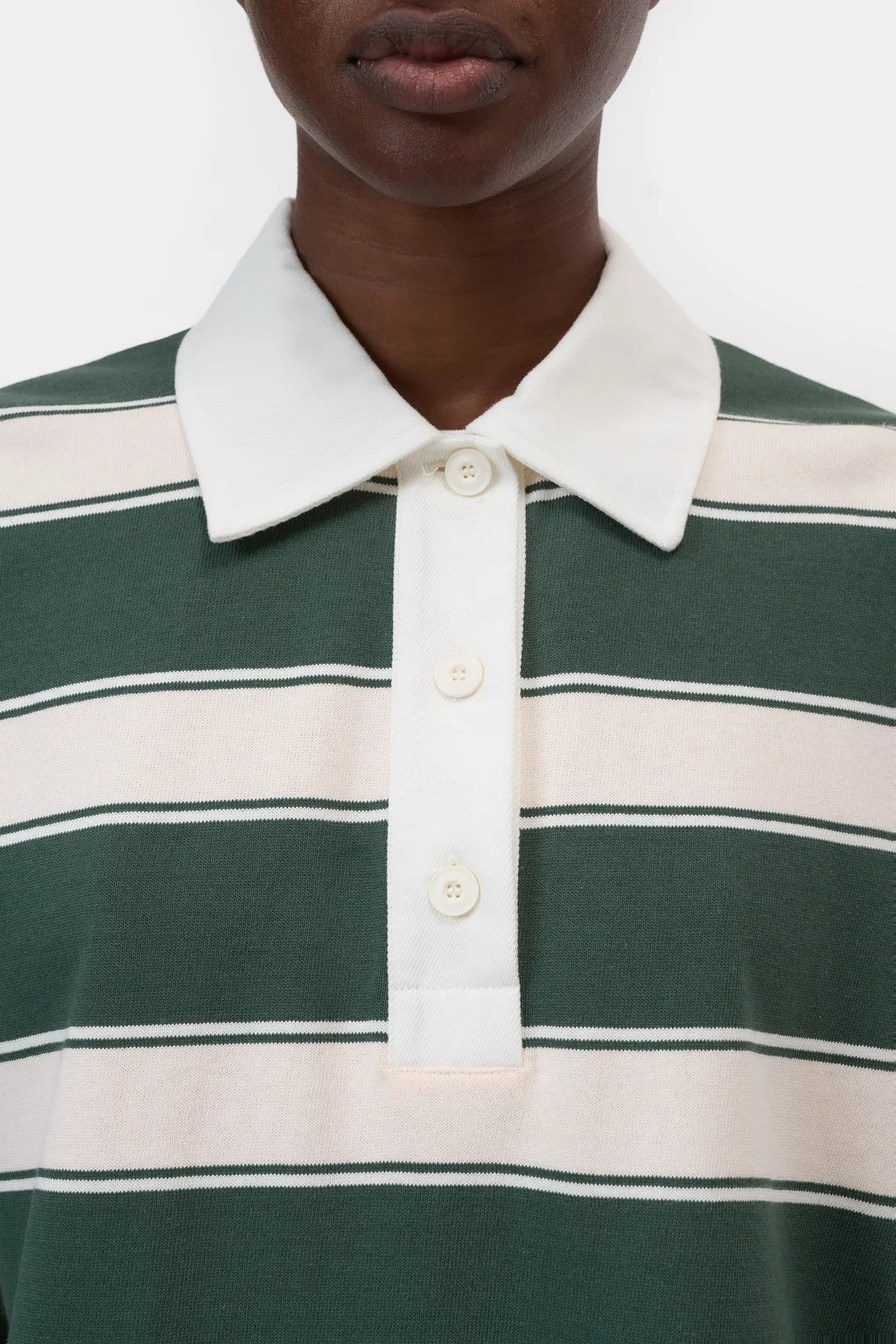 Closed Striped Rugby Shirt Royal Green