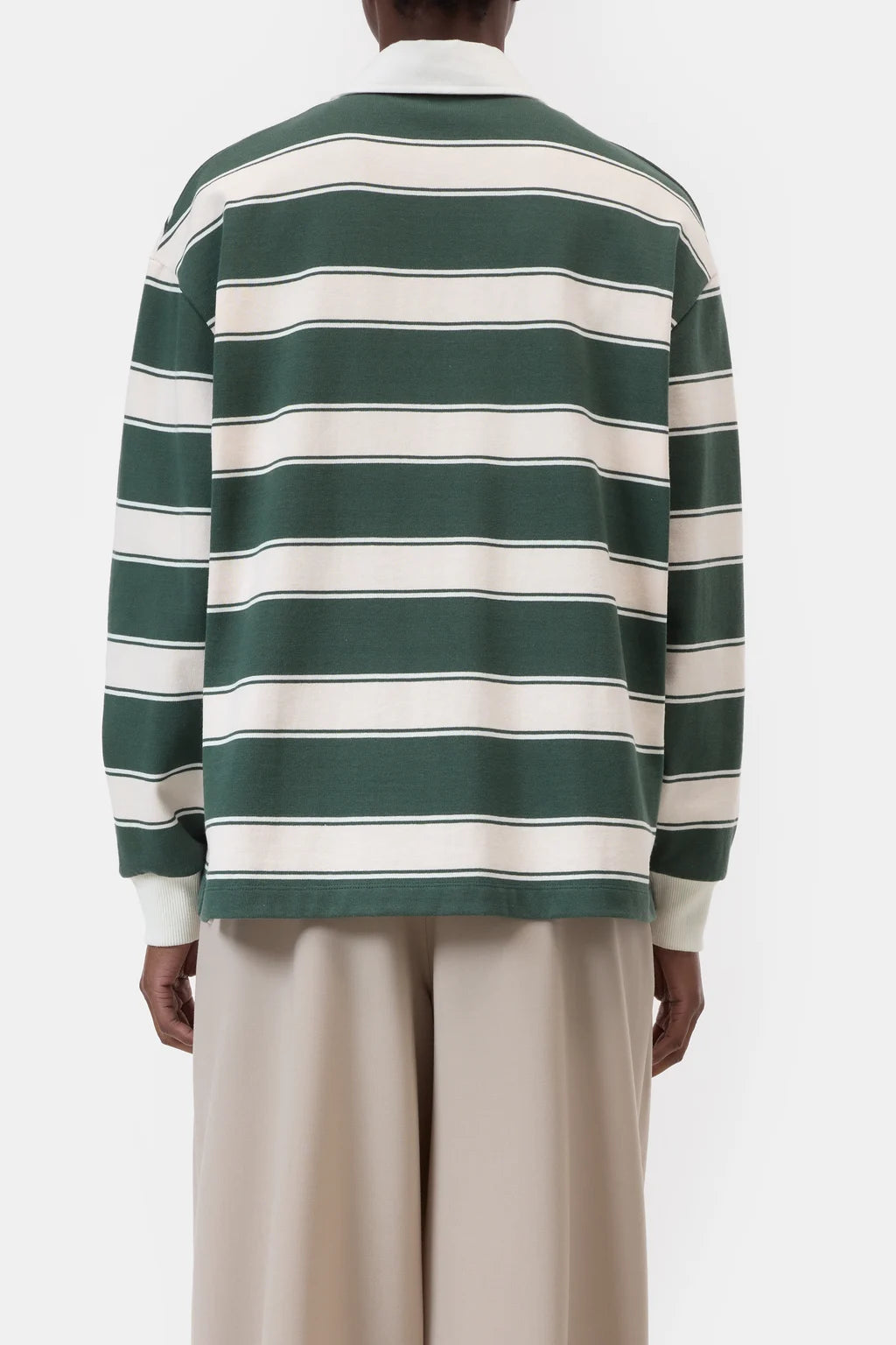 Closed Striped Rugby Shirt Royal Green