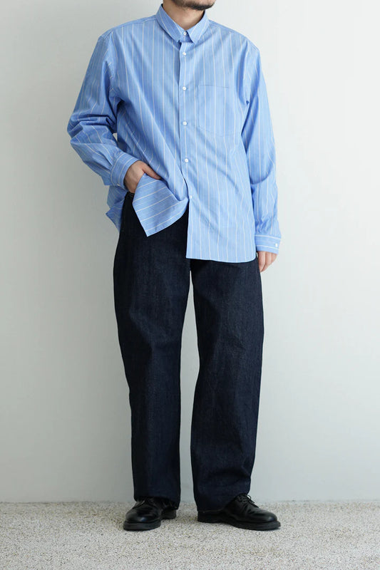 Still By Hand Regular Shirt Blue Stripe