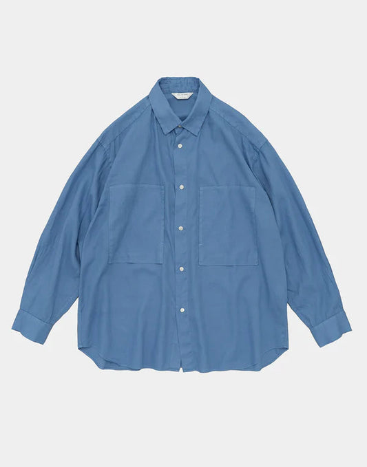 Still By Hand Loose Double Pocket Shirt Sky Blue