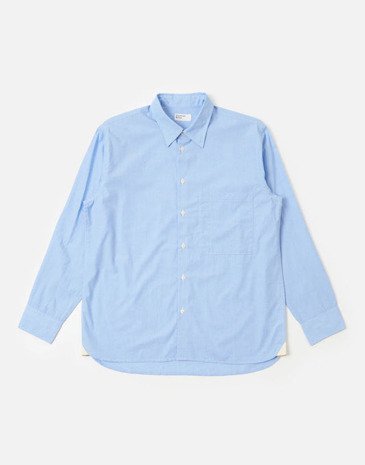 Universal Works Fil A Fil Square Pocket Shirt Sky