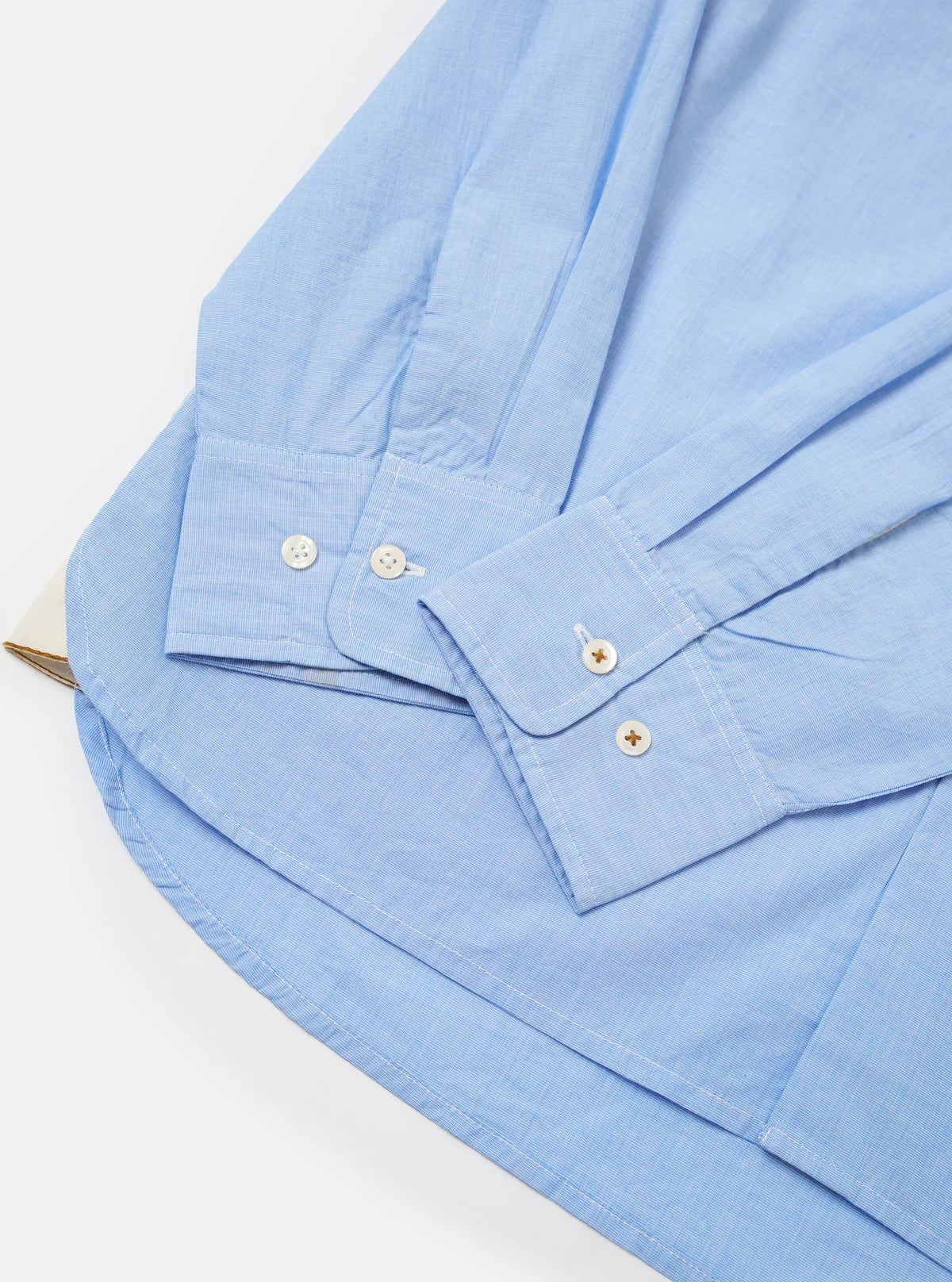 Universal Works Fil A Fil Square Pocket Shirt Sky