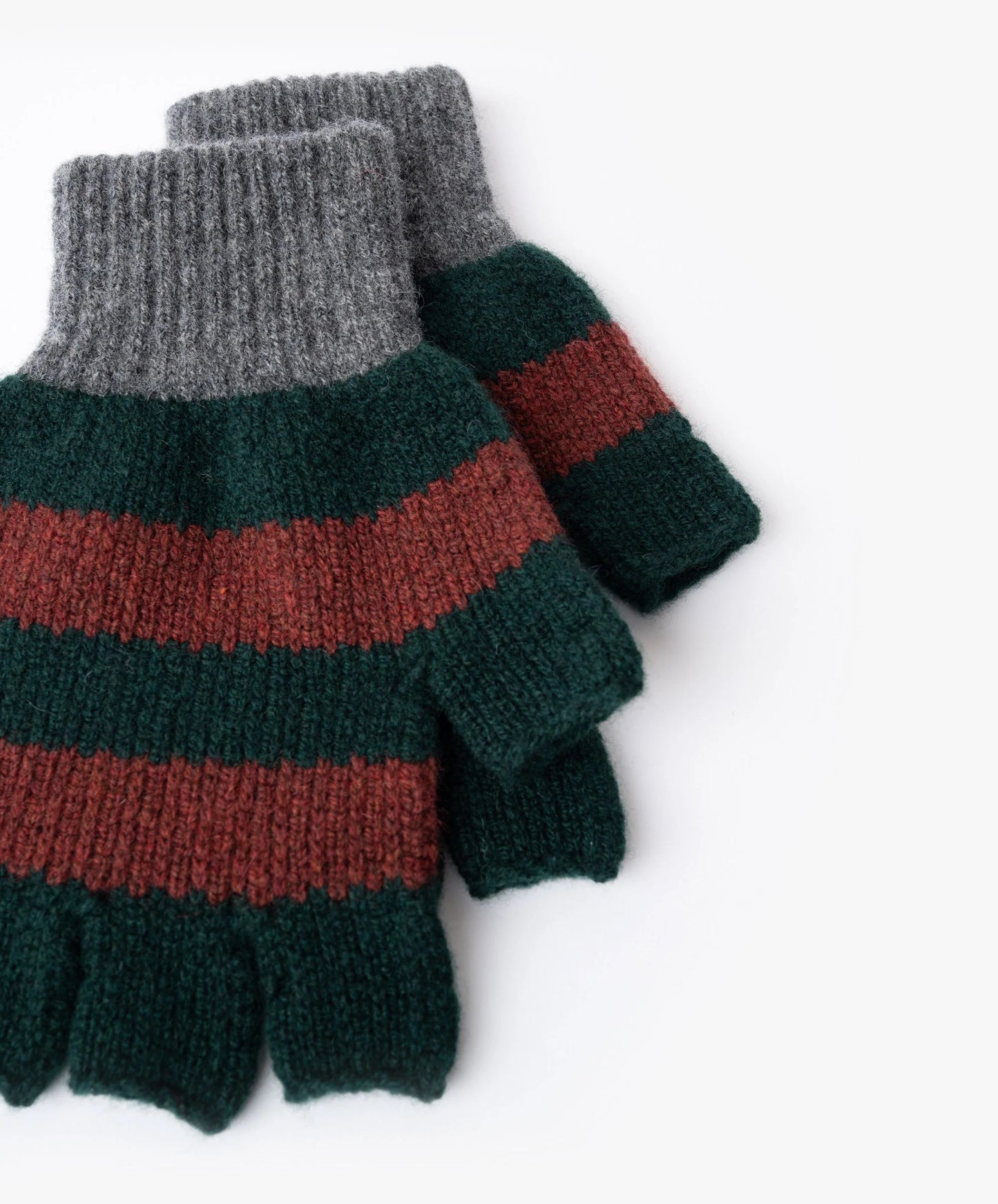 Howlin' Striped No Fingers Gloves - Green