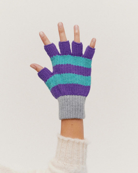 Howlin' Striped No Fingers Gloves - Mint
