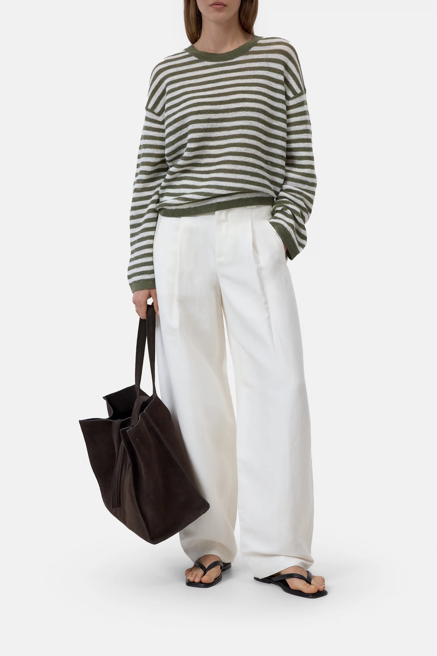 Closed Striped Jumper Hunter Green