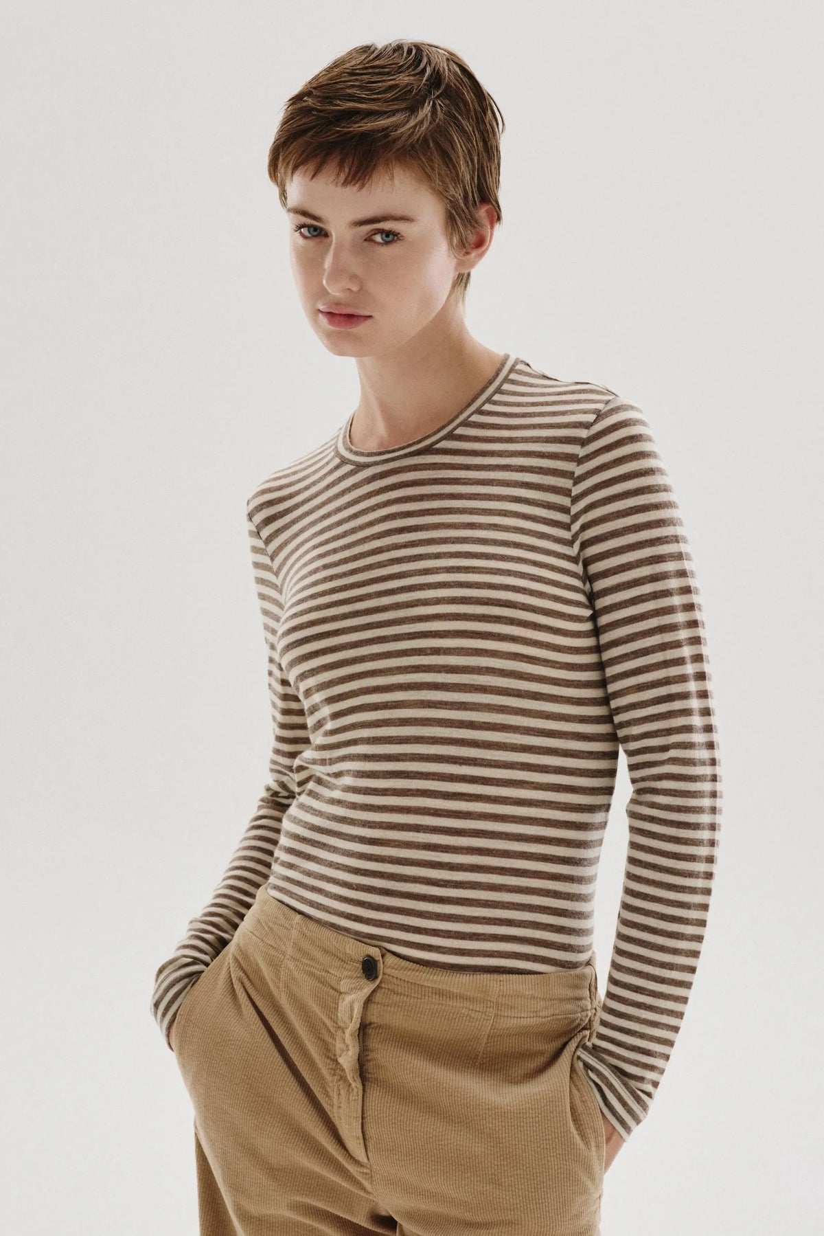 Pomandere Striped Wool Jersey T-shirt