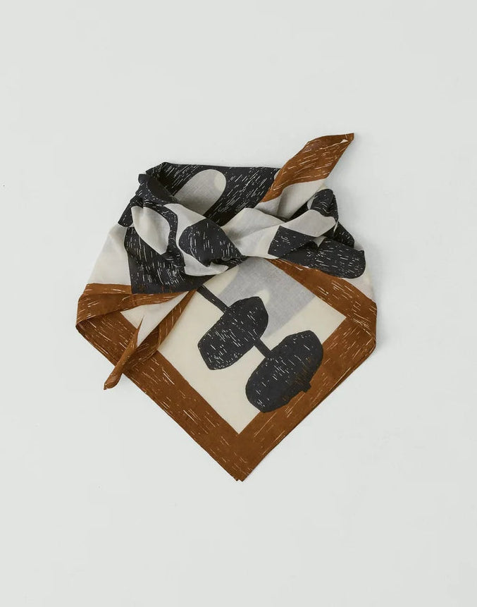 Toast Totem Print Cotton Bandana Slate
