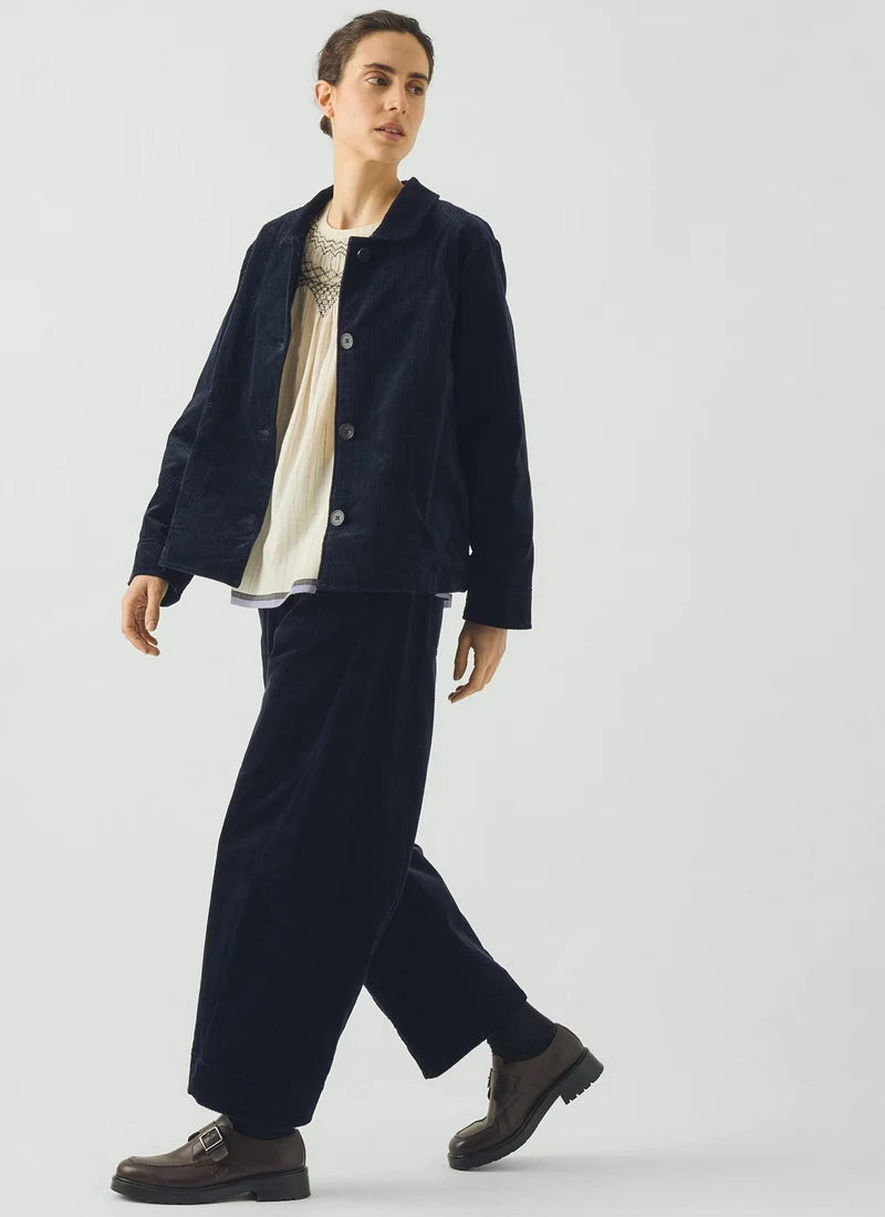 Toast Twisted Seam Cord Trousers Dark Navy