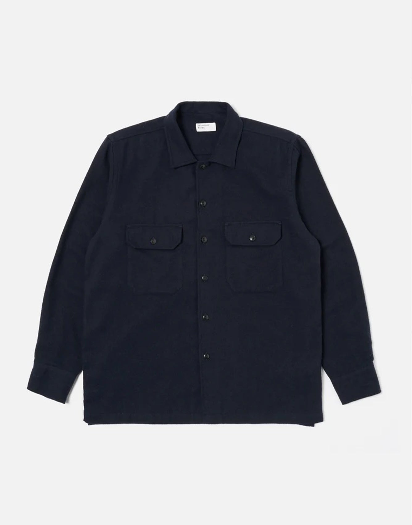 Universal Works L/S Utility Shirt in Navy Alaska Cotton