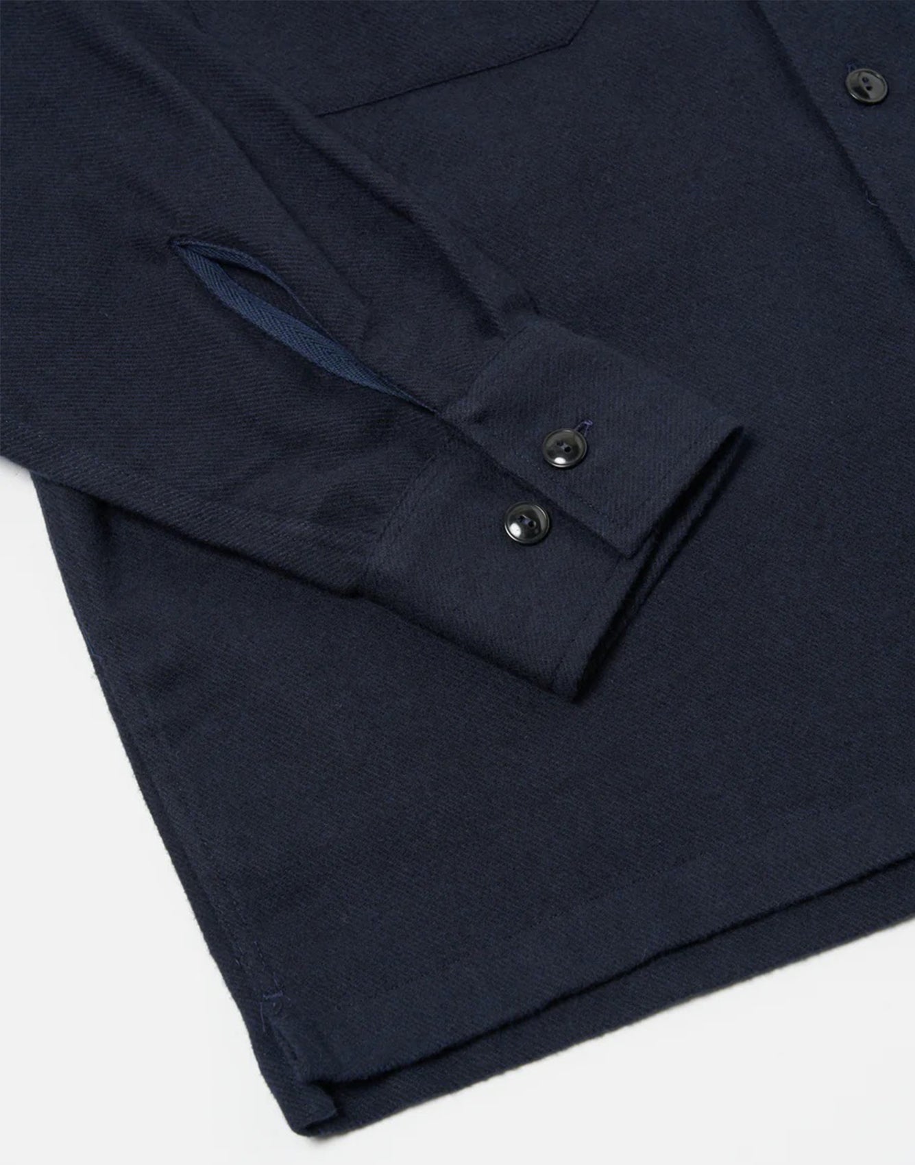 Universal Works L/S Utility Shirt in Navy Alaska Cotton