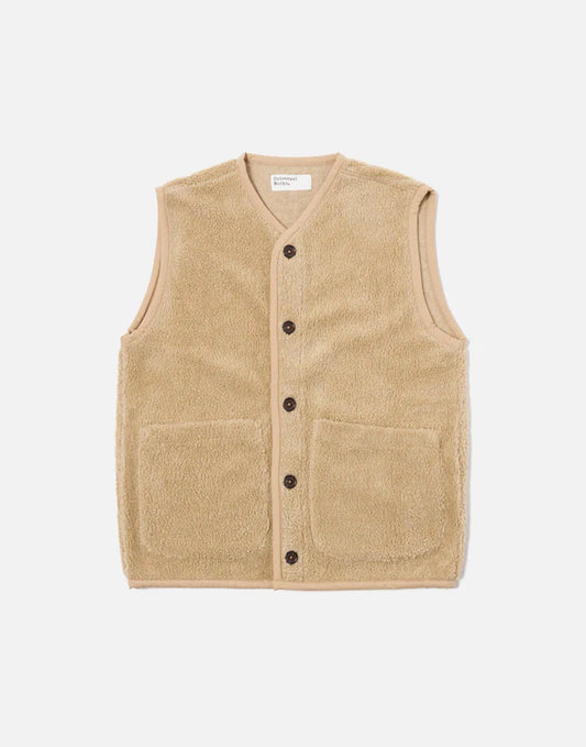 Universal Works Lancaster Gilet in Stone Mountain Fleece