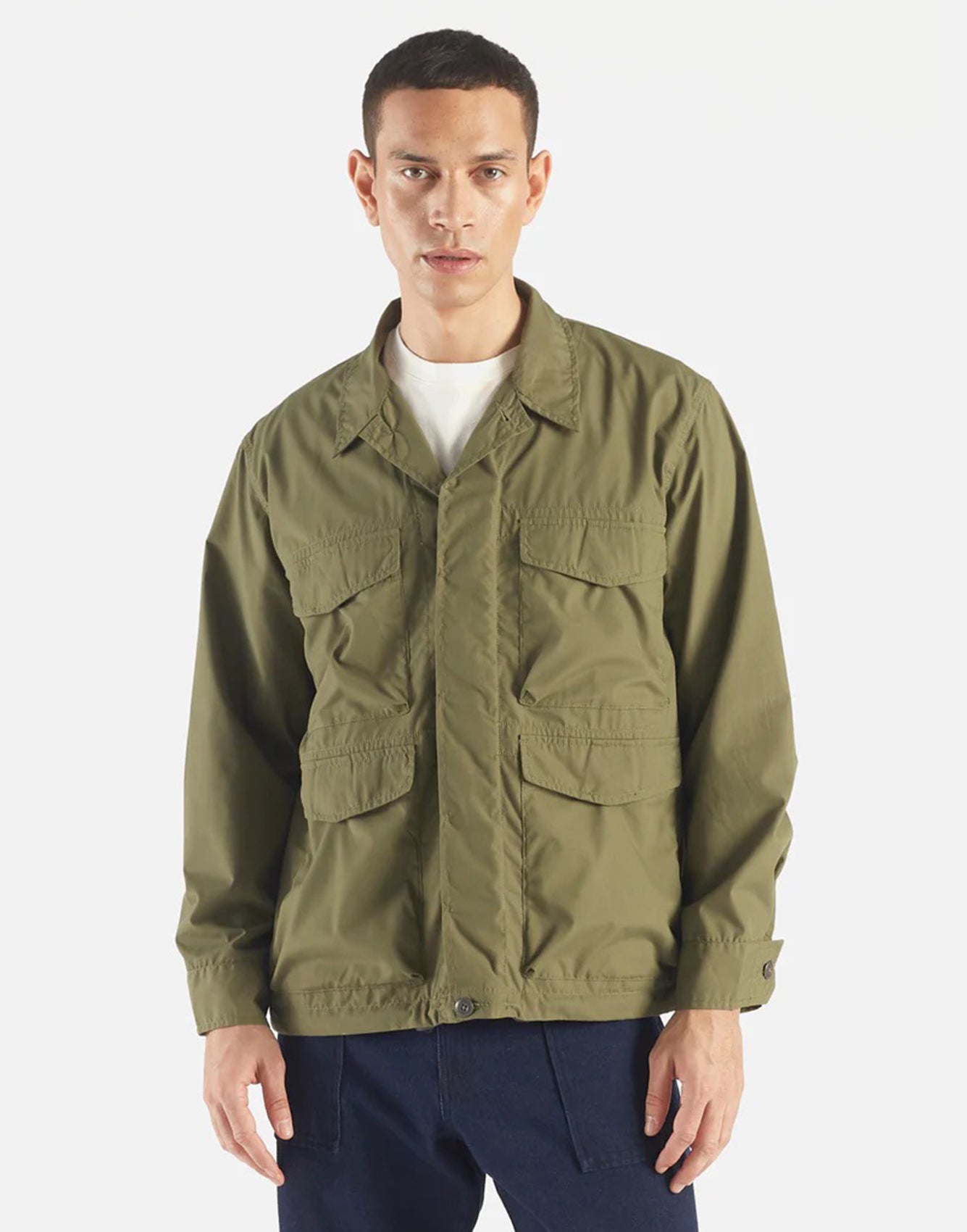 Universal Works Parachute Field Jacket In Olive Recycled Poly Tech