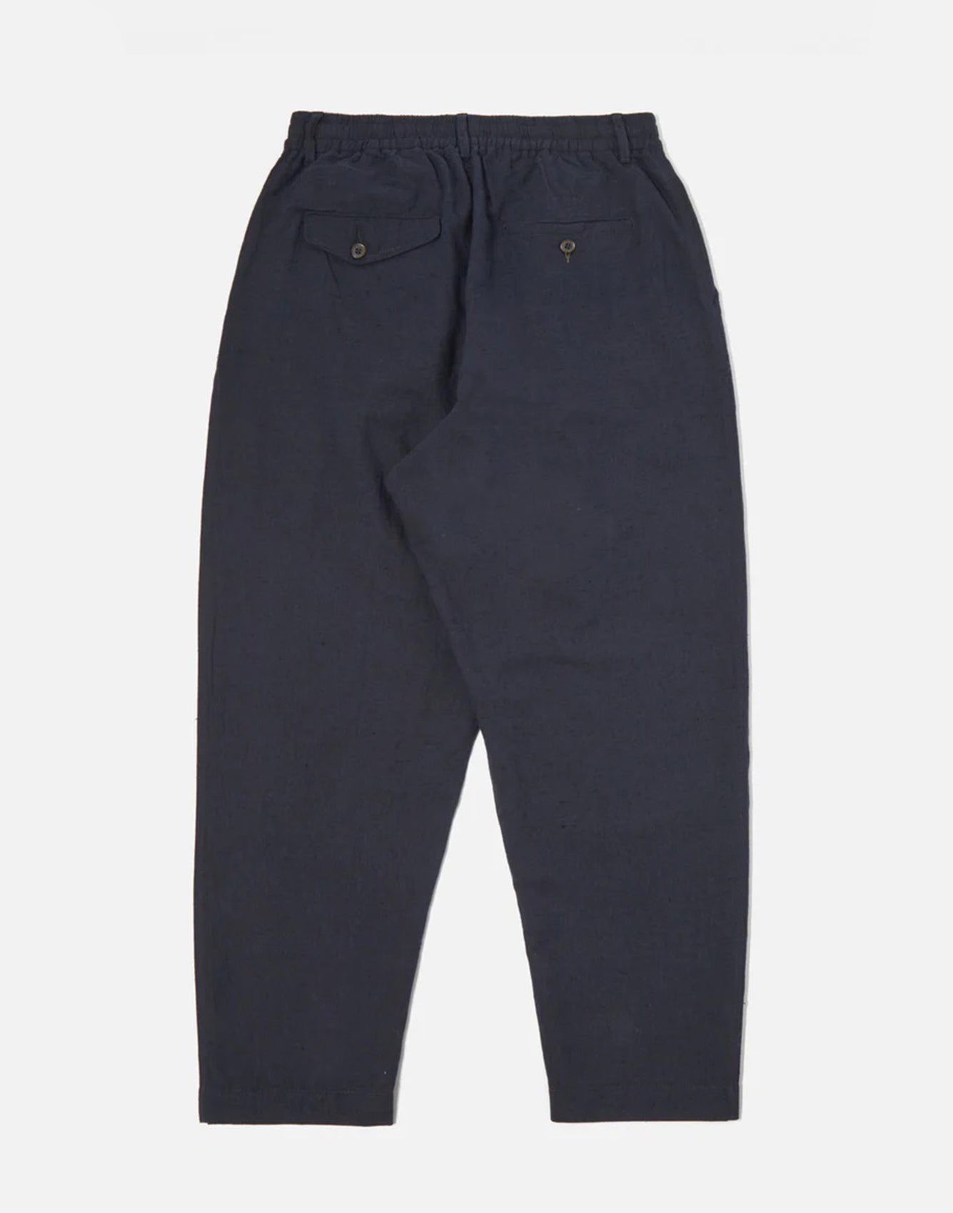 Universal Works Pleated Track Pant In Navy Lord Cotton Linen