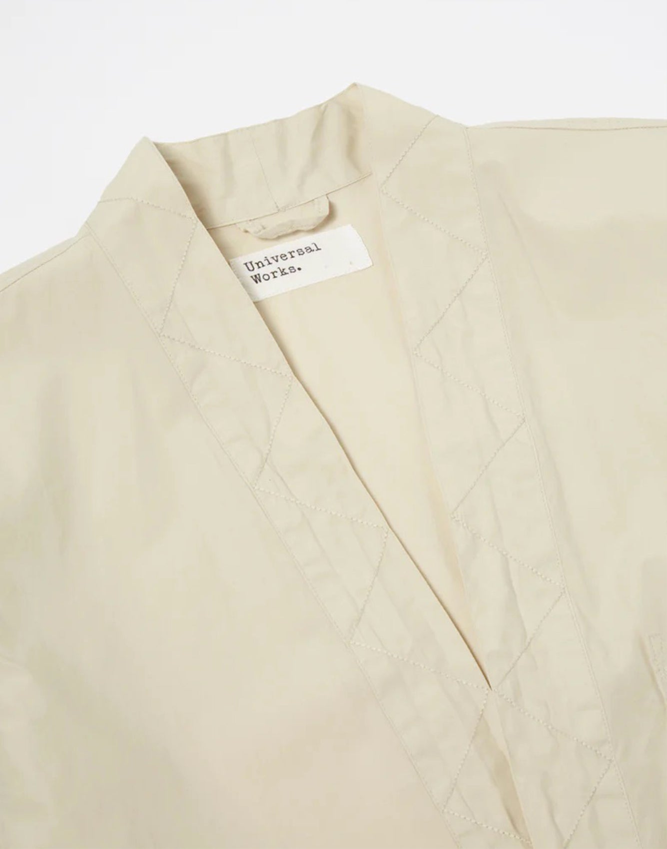 Universal Works Tie Front Jacket In Driftwood Organic Fine Poplin