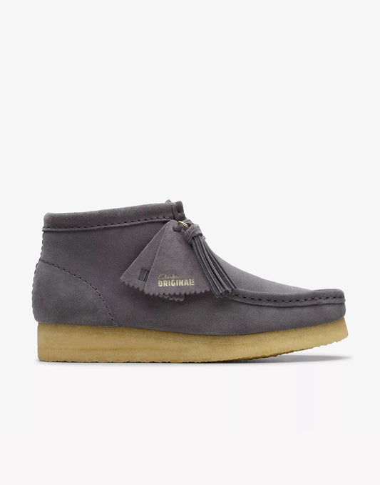 Clarks Wallabe Boot Grey/Blue Suede