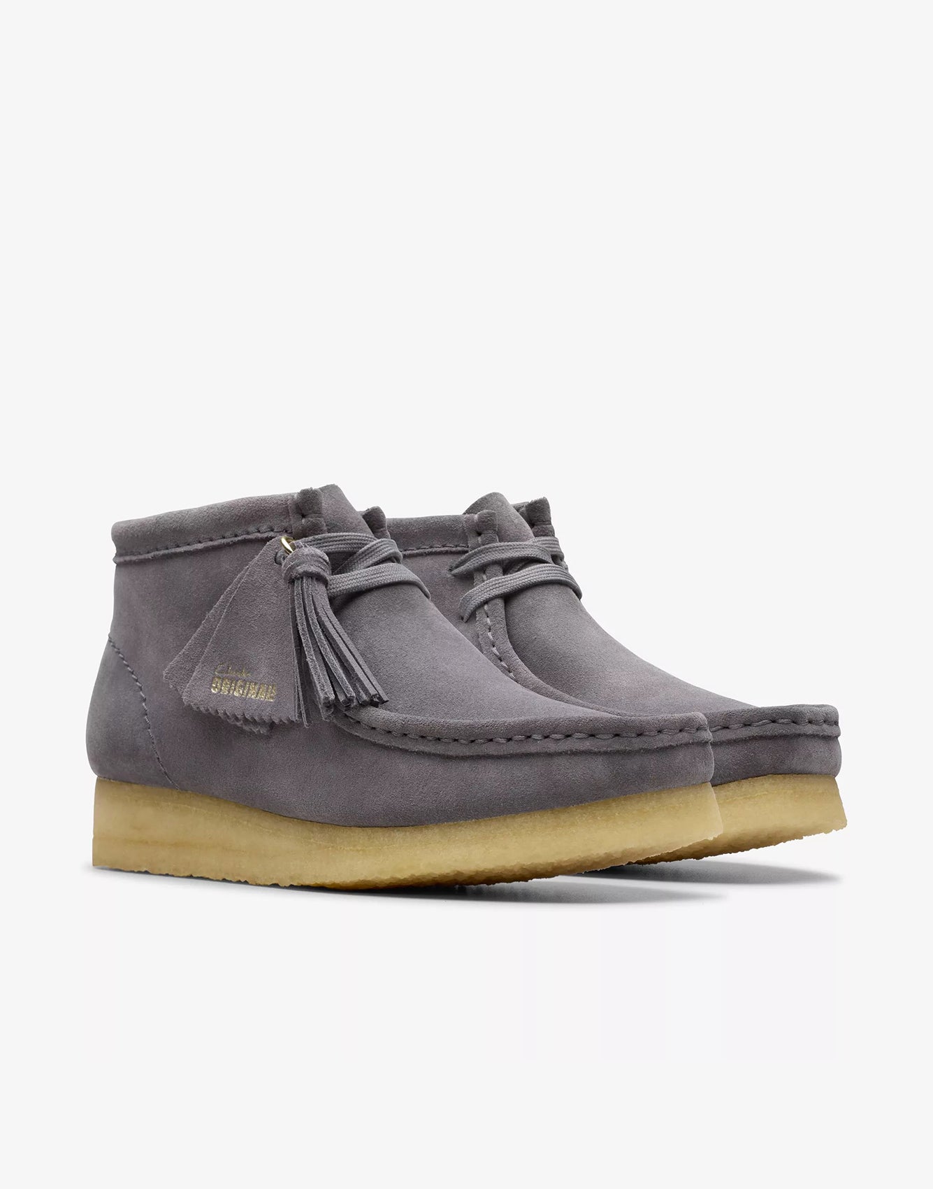 Clarks Wallabe Boot Grey/Blue Suede