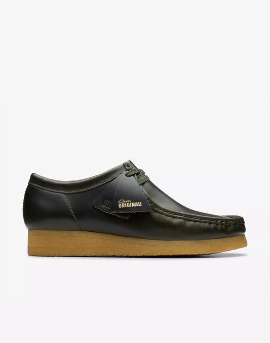 Clarks Wallabe Forest Green Leather