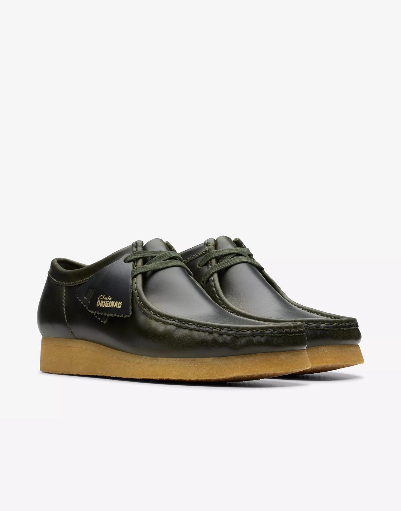 Clarks Wallabe Forest Green Leather