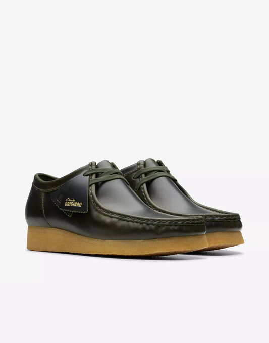 Clarks Wallabe Forest Green Leather