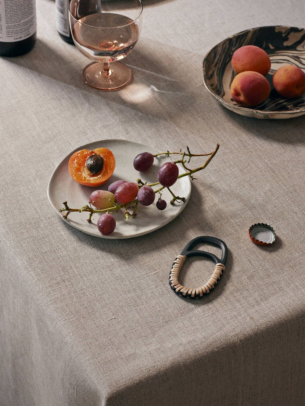 Ferm Living Weave Bottle Opener Natural/Black Brass