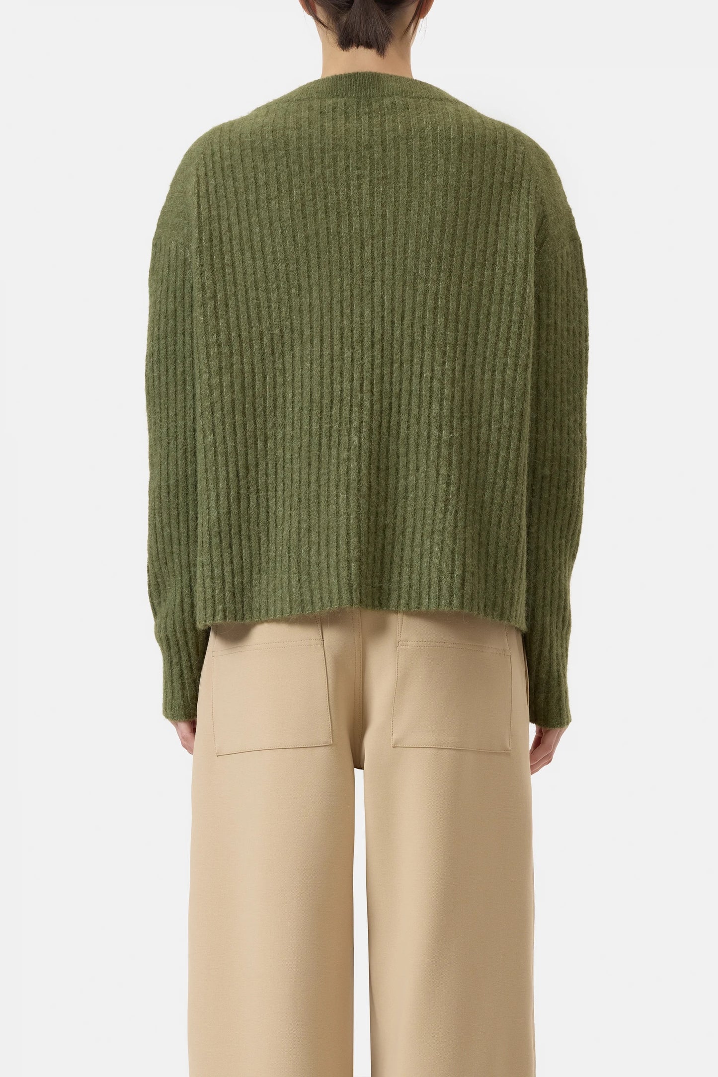 Closed Wool and Alpaca Mix Jumper Pistacho Green