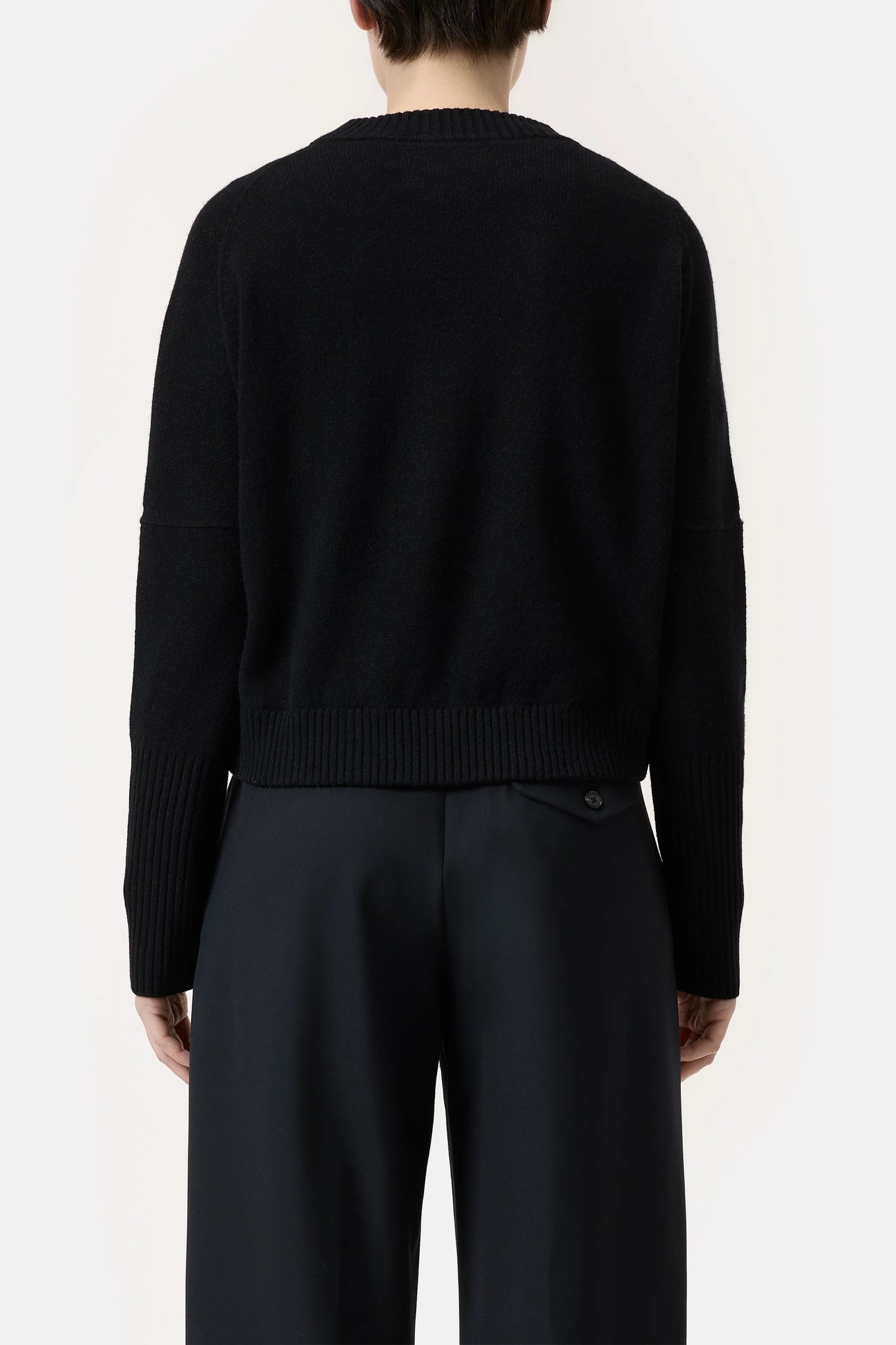 Closed Wool Round Neck Jumper Black
