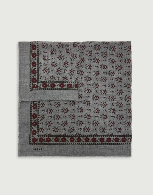 Soeur Classique Printed Scarf Dark Grey/Khaki