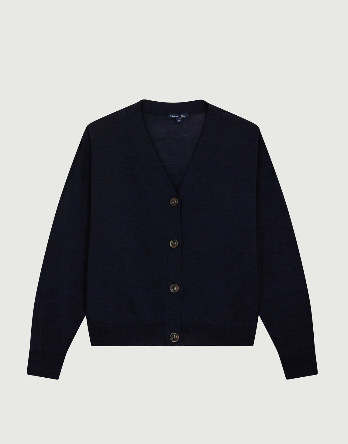 Soeur Idem Merino Wool Cardigan Navy