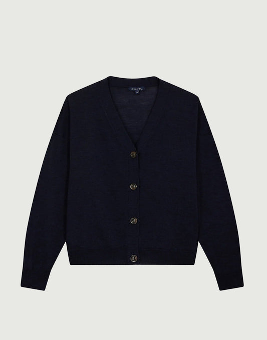 Soeur Idem Merino Wool Cardigan Navy