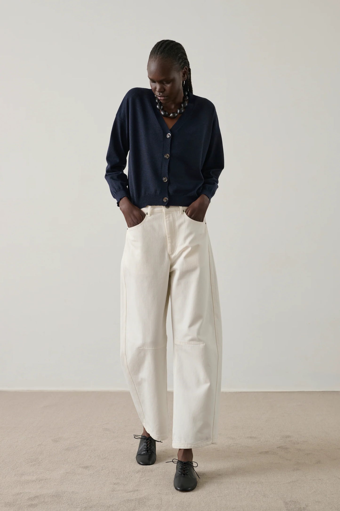 Soeur Idem Merino Wool Cardigan Navy