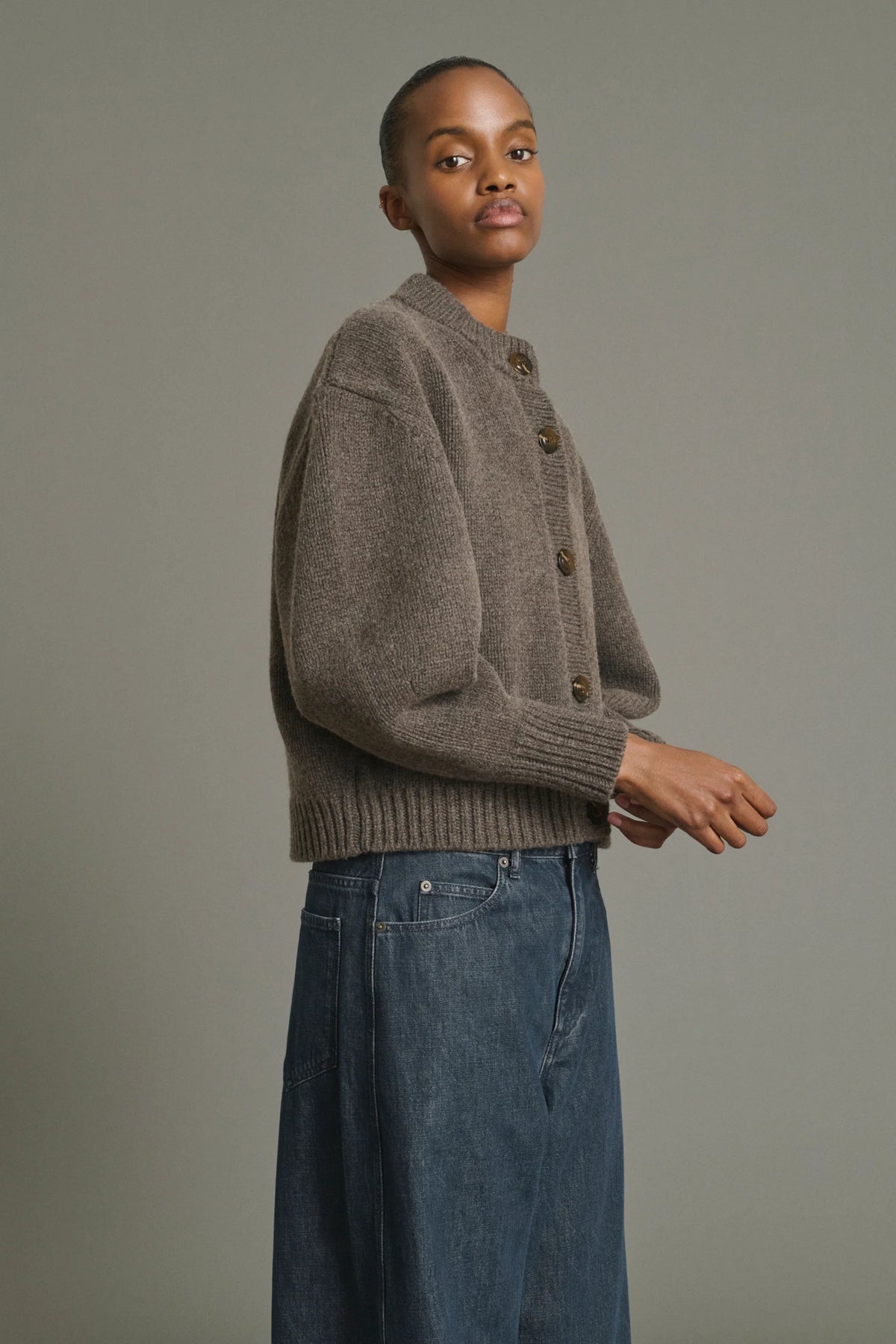 Soeur Leonard Cardigan Boxy Marron Glacé