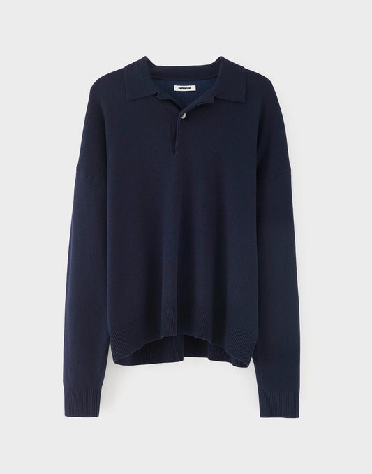 Bellerose Geobo Polo Neck Sweater Navy/Parker