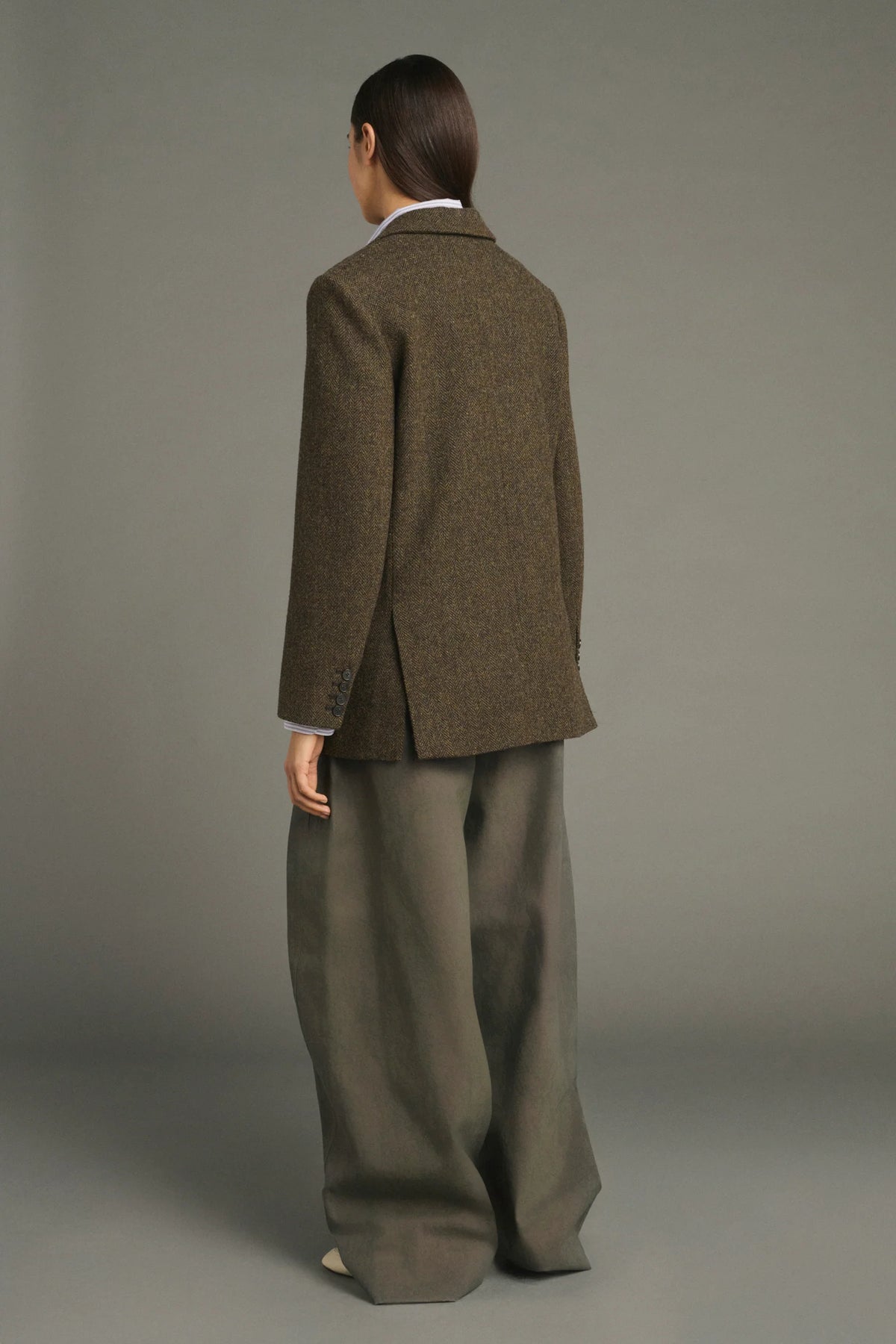 Soeur Sevres Single-breasted Tweed Blazer Brown-Navy