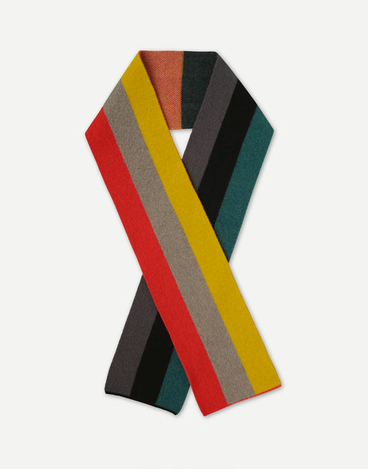 Jo Gordon Brushed Six Colour Vertical Stripe Scarf