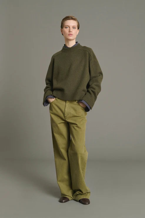 Soeur Will Boxy Pullover Split Khaki Marl