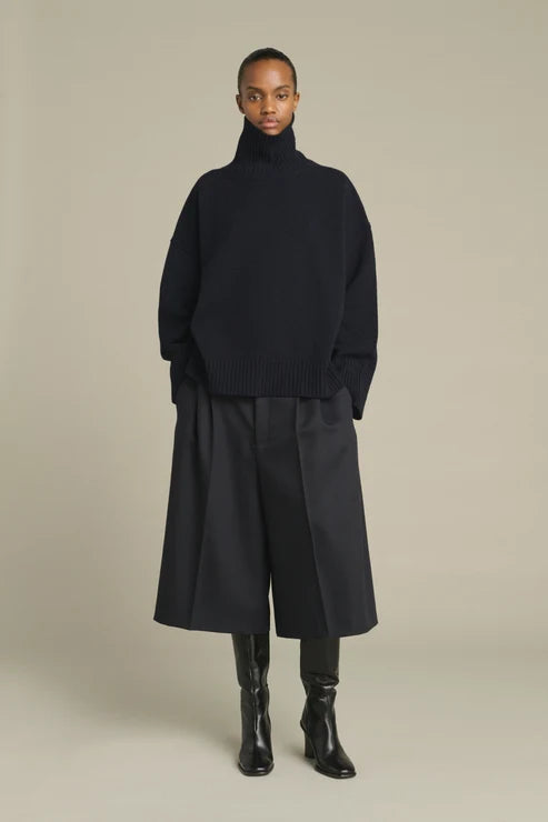 Soeur William Oversize Roll Collar Pull Navy