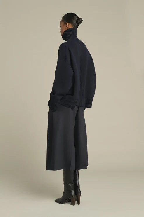 Soeur William Oversize Roll Collar Pull Navy
