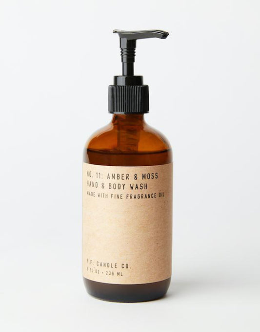 P.F. Candle Co. Amber & Moss– 8 oz Hand & Body Wash