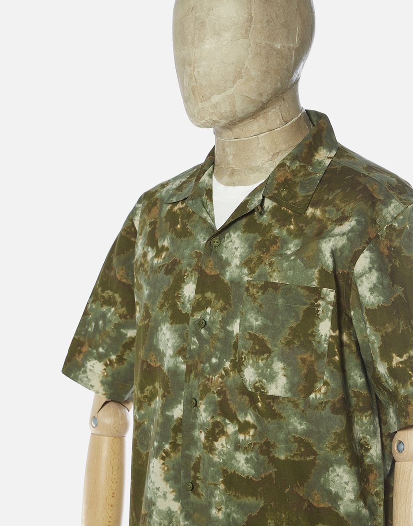 Universal Works Road Shirt In Olive Space Camo
