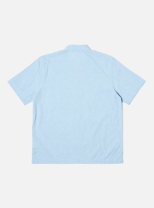 Universal Works Road Shirt In Sky Organic Oxford
