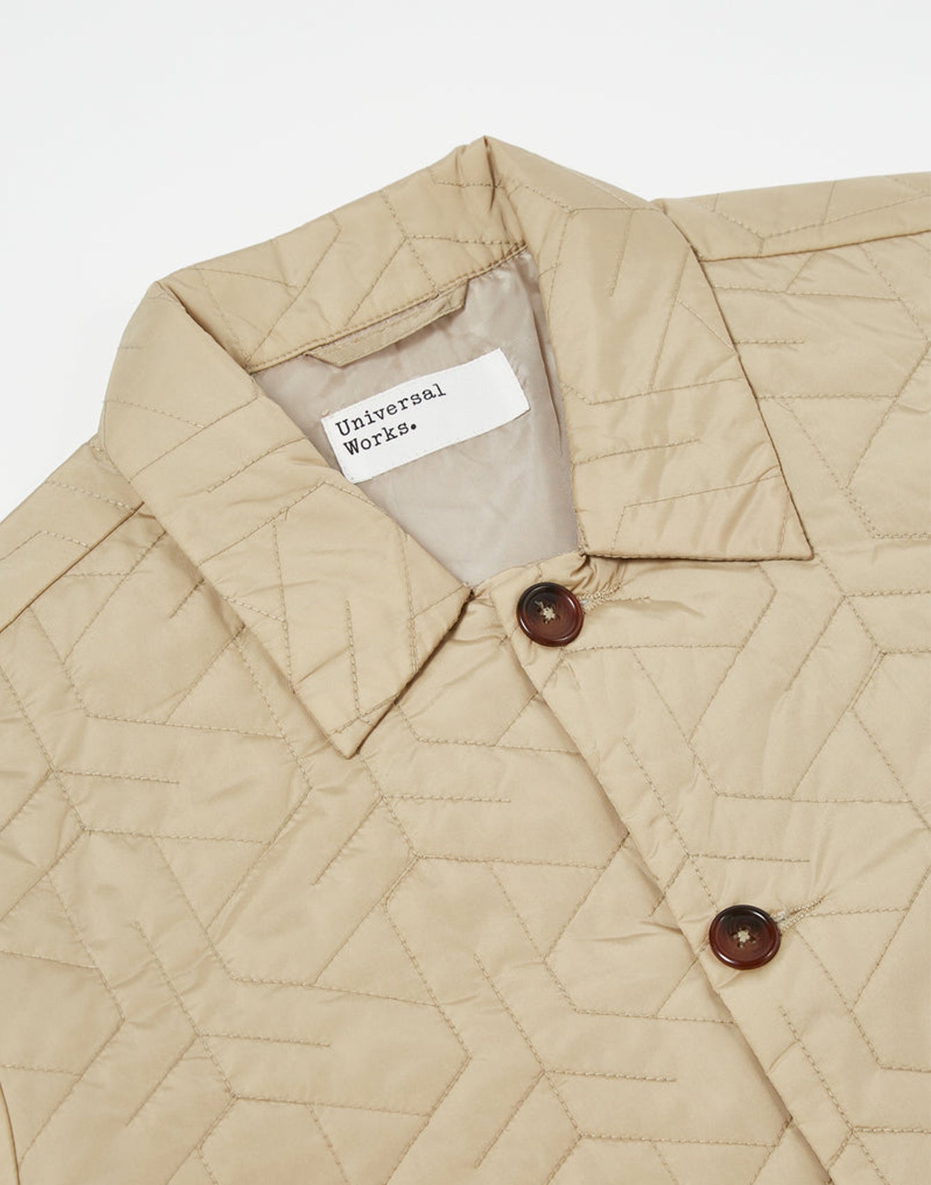 Universal Works Travail Jacket In Pale Khaki Fine Nylon