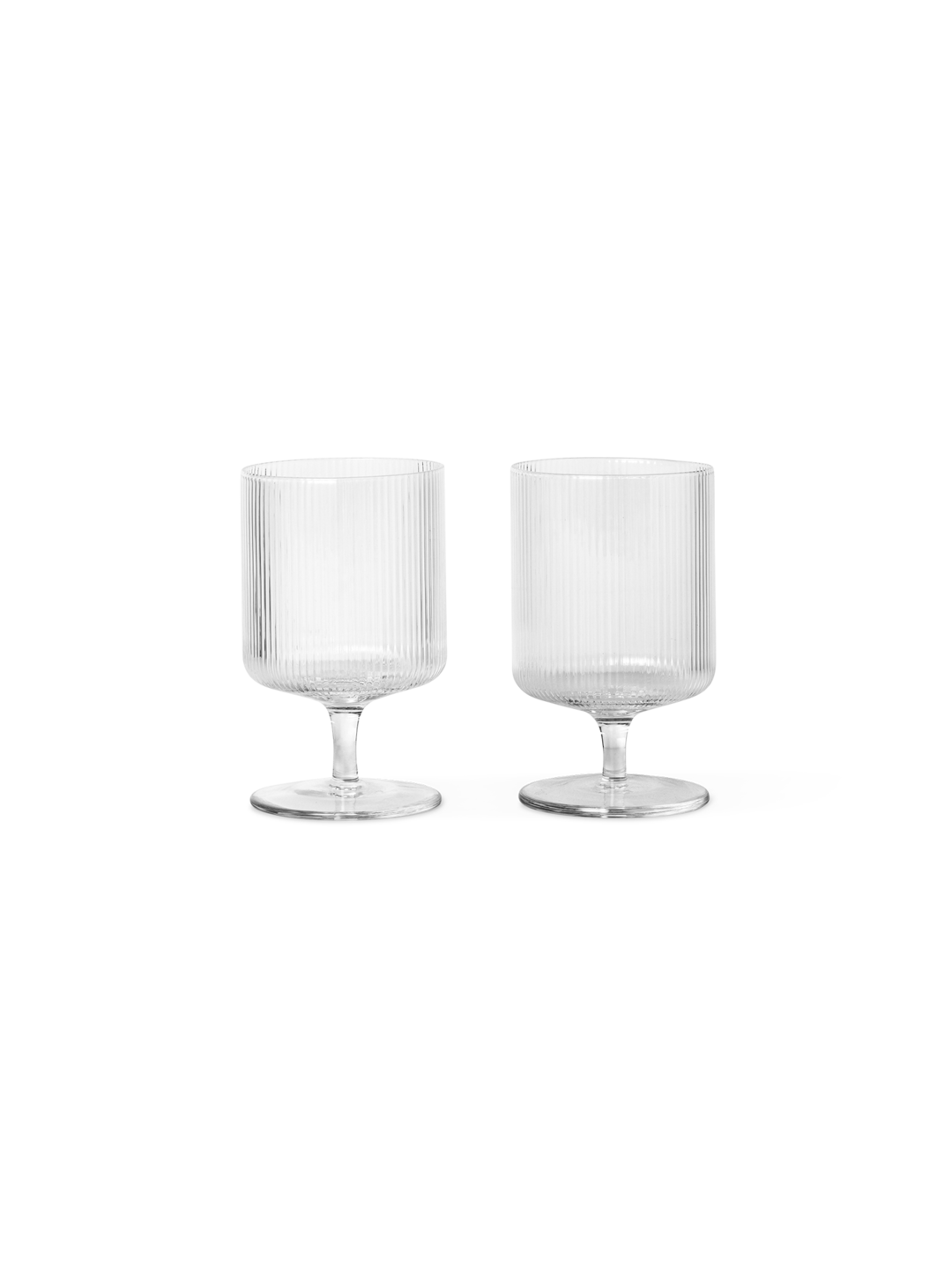 Ferm Living Ripple Wine Glasses (Set of 2) Clear